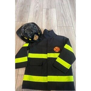 Dress Up America Kids Firefighter Costume Set Jacket & Helmet Size S 4-6